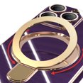 thumbnail image 4 of for iPhone 16 Pro Case with Magnetic Stand, [Compatible with MagSafe] [Ring Holder Kickstand] Plating TPU Shockproof Protective for iPhone 16 Pro Phone Case for Women Men, Darkpurple, 4 of 6