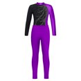 thumbnail image 3 of Alvivi Girls Gymnastics Unitards Long Sleeves Ballet Dance Bodysuit Leotards with Leggings Set Purple 16, 3 of 5