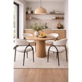 thumbnail image 3 of Brassex Jenifer Upholstered Dining Chair Set of 2 for Dining Room and Kitchen with Curved Back and Metal Frame, Cream/Black, 3 of 8