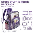 thumbnail image 4 of Sanmadrola Clear Backpack Heavy Duty Stadium Approved Backpacks PVC for Adults Clear Bag Travel, Purple, 4 of 8