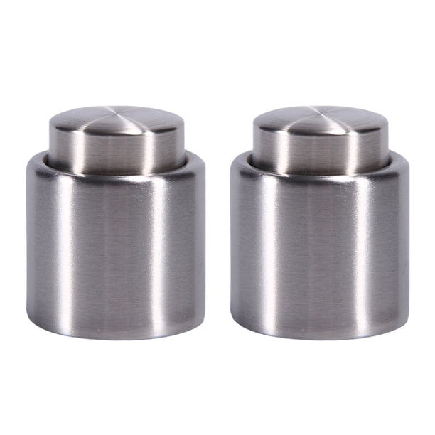 2 tapones de acero inoxidable para botellas de champán y vino.