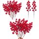 thumbnail image 1 of Happon - Paquete de 20 tallos artificiales de frutos rojos para Navidad, ramas de frutos rojos para decoración de árboles de Navidad, manualidades, bodas, fiestas, decoración de invierno, decoración, 1 of 8