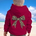 thumbnail image 2 of Byoo Toddler Girls Hoodie Leopard Bow Print Long Sleeve Hooded Sweatshirt Pullover Top, 2 of 5