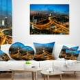 thumbnail image 3 of Designart Illuminated Highway in Bangkok - Cityscape Throw Pillow - 18x18, 3 of 4