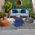 thumbnail image 2 of Navy Blue Cement Gray Outdoor Rug for Patio/Deck/Porch, Non-Slip Large Area Rug 5 x 8 Ft, Modern Abstract Art Blue Indoor Outdoor Rugs Washable Area Rugs, Reversible Camping Rug Carpet Runner, 2 of 8