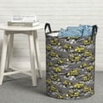 thumbnail image 6 of Sikiie Modern Yellow Excavator Print Round Dirty Clothes Basket, Waterproof Standing Foldable Storage Basket, for Laundry Room, Bedroom, Bathroom Storage-Medium, 6 of 6