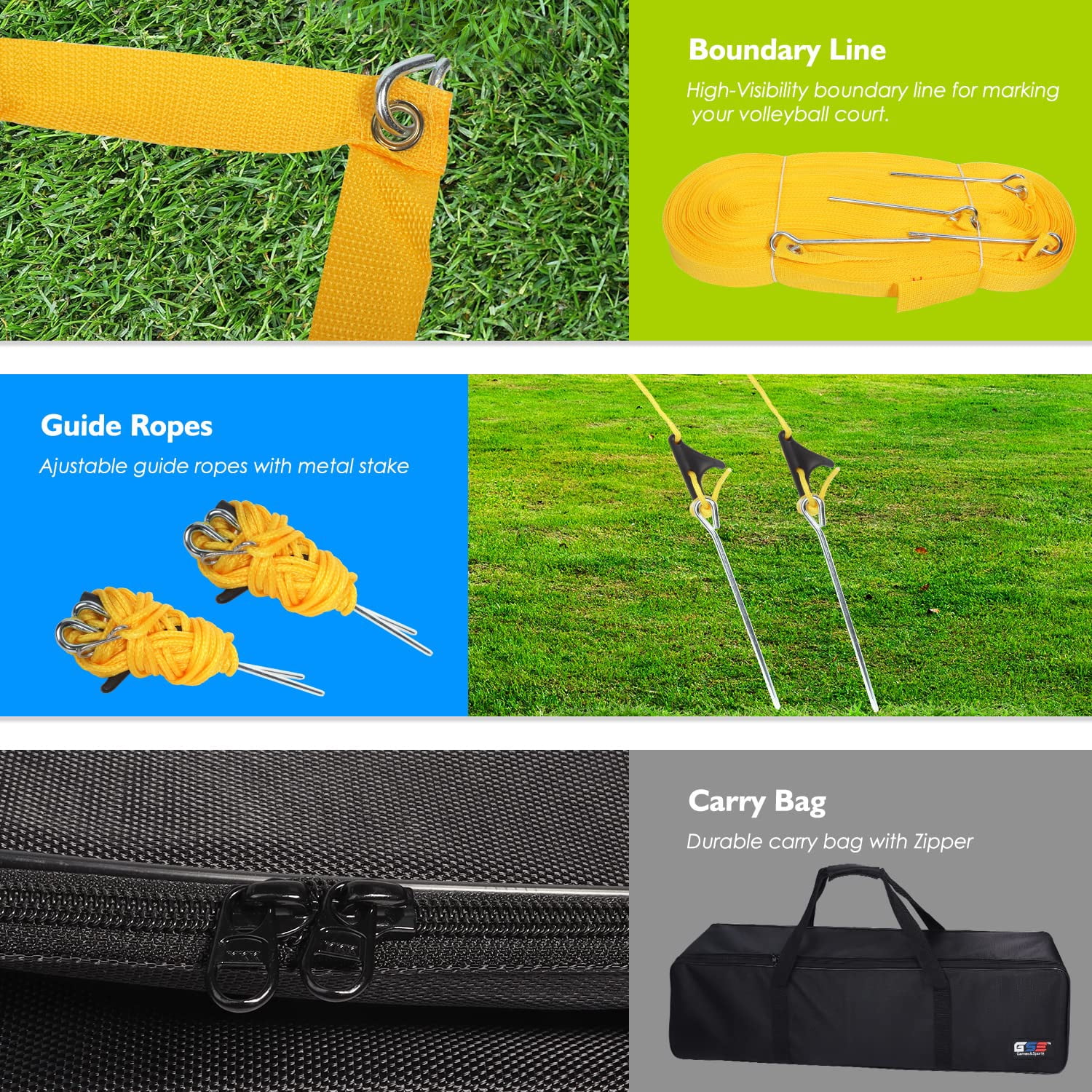 Outdoor Yard Net Game Set For Backyards  Parks Beach Lawn. Volleyball Badminton Or Combo Available