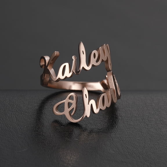 Men's Women's Same Style Lovers Ring Electroplated Stainless Steel Ring Adjustable Opening Customizable Band