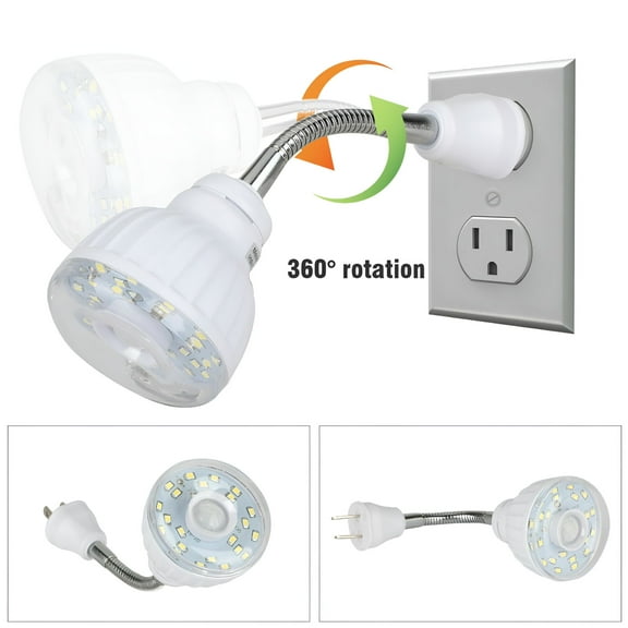 HIBIBUD Motion-Activated Sensor Night Light AC Outlet Plug-In Indoor Wall Stair Lamp