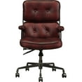 thumbnail image 3 of ACME Larisa Chaise de Bureau Pivotante Réglable en Cuir Capitonné Merlot, 3 of 6
