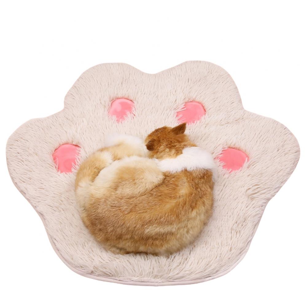 Soft Fleece Cat Paw Print Pet Bed Warm Mat Pad Winter SelfWarming Bed