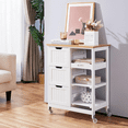 Kitchen Island Cart on Wheels with Storage Rolling Bar Cart with Solid