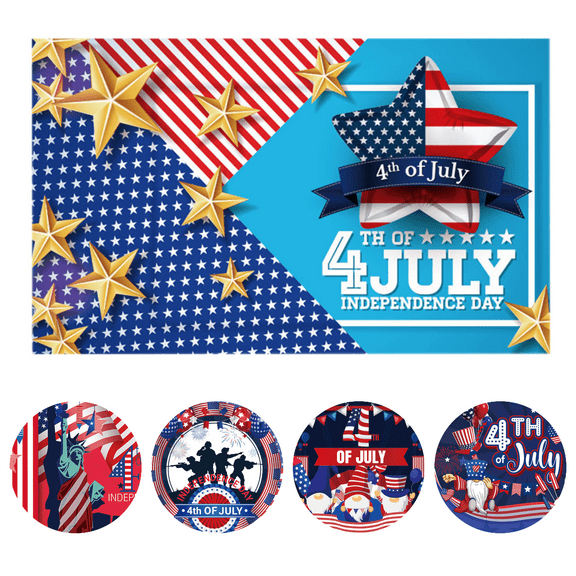 4th of July Background Fabric 72 x 44 Inch Independence Day Decoration Background Fabric for Party Streamers Photos Carnival Flags Supplies