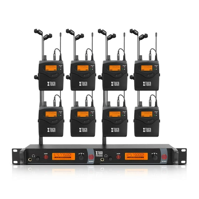 Sistema de monitorización intraural inalámbrico XTUGA RW2080 con 8 mochilas