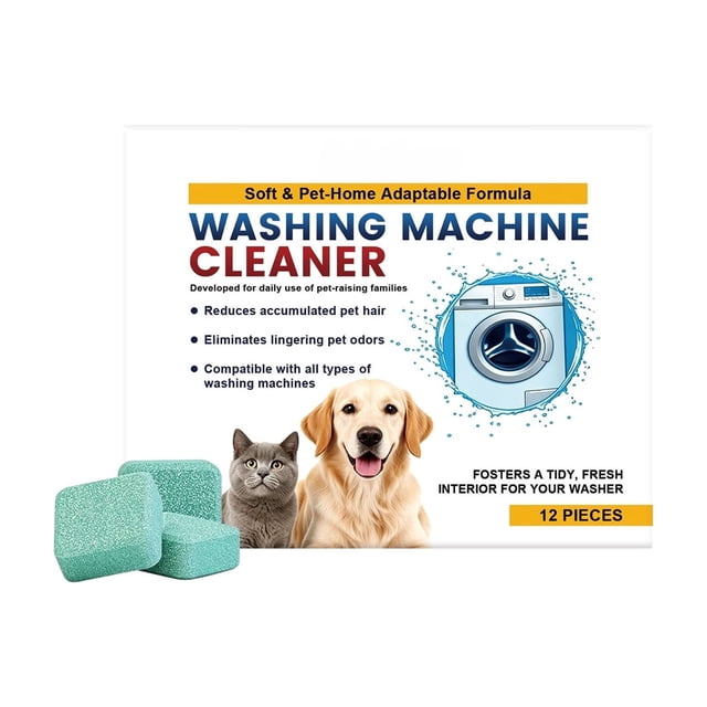Btomtd 12PCS Washing Machines Cleaning Tablets Washer Tank Cleaner Tablets Deep Stain Remover Refreshing And Odor Eliminators For Daily Use