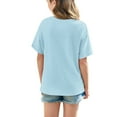 thumbnail image 3 of CHEEREAM Girls Clothes Summer 2 Piece Outfits Drop Shoulder T-Shirts and Biker Shorts Kids Fashion Clothing Sets, 3 of 8