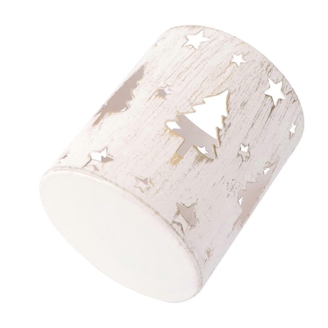 Cylindrical Candlestick Holder For Christmas Decorations 9x8cm Hollow Design 1Pack