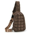 thumbnail image 2 of Spencer Sling Backpacks Small Puffer Sling Bag for Women Men Quilted Fashion Waist Packs Puffy Crossbody Bag Chest Bag for Travel, Brown, 2 of 10