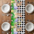 thumbnail image 6 of Easter Bunny Table Runner - 108 Inch Long, Kitchen Dining Table Runner Dresser Scarves, Spring Easter Eggs Chicken Black White Plaid Farmhouse Decor for Coffee Tables Wedding Party Banquet, 6 of 8
