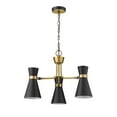 thumbnail image 6 of Z-Lite Soriano 3 Light Steel Chandelier in Matte Black and Heritage Brass, 6 of 7