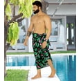 thumbnail image 2 of LA LEELA Men's Swimwear Beach Summer Pareo Long Sarong Wrap One Size Rainbow, Floral Vacation Holiday Party, 2 of 5