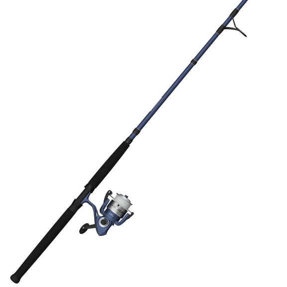 Zebco Blue Runner Spinning Reel and Rod Combo, 10-Foot, 2-Piece Fishing Rod, Size 60 Reel