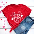 thumbnail image 2 of Penkiiy T-Shirts Graphiques pour Femmes Saint-Valentin Manches Courtes Chemises Imprimées Cœur Blouse Hauts 2TG Rouge, 2 of 7