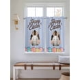 thumbnail image 2 of Blue Easter Living Room Curtains 2 Panel, Spring Cartoon Bunny Colorful Eggs Wood Grain Cafe Window Treatment, Farmhouse Bedroom Bathroom Kitchen Curtains Drapes 104"x54", 2 of 6