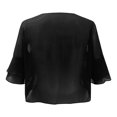 thumbnail image 6 of ERkkoi Women Shrug Soft Chiffon Open Front Sheer 3/4 Sleeve Bolero Cardigan for Evening Dress Black XL, 6 of 6
