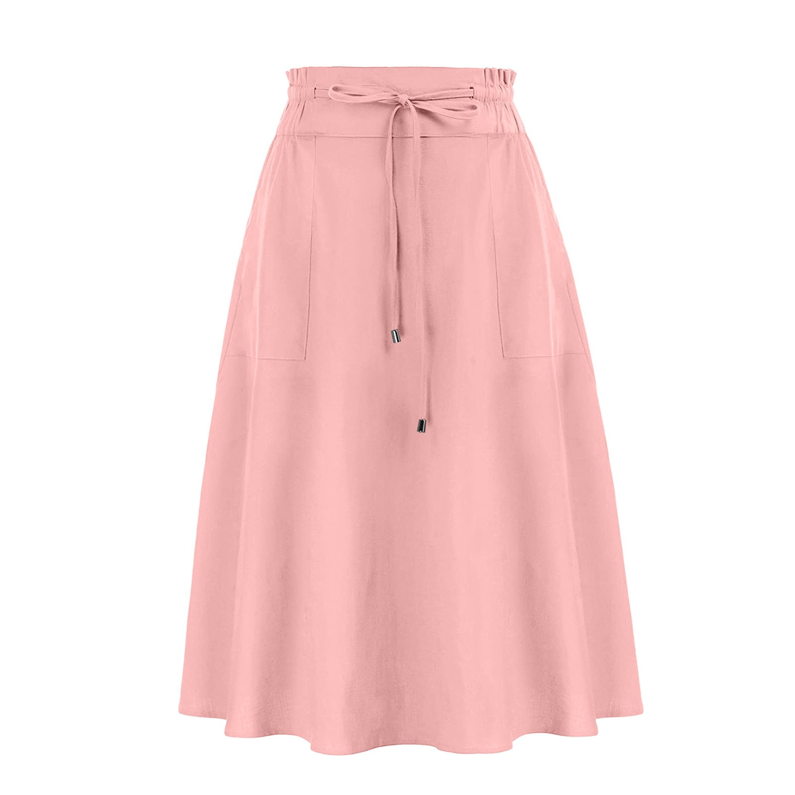 B91xZ Midi Skirts for Women Casual Slit Wrap Asymmetrical