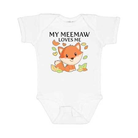 

Inktastic My Meemaw Loves Me- Little Fox Gift Baby Boy or Baby Girl Bodysuit