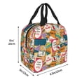 thumbnail image 2 of Bingfone Retro Summer Stamp Print Lunch Bag Insulated Lunch Box, Small Leakproof Cooler Food Lunch Containers Reusable High Capacity Lunch Tote Bags for Work, Travel, Outdoor, 2 of 5
