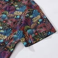 thumbnail image 4 of Mens Hawaiian Shirt Short Sleeve Fish Shirt Coral Reef Cotton Beach Shirt Magical World Coral Reef By Uta Krogmann, 4 of 8