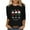 Black-3, variant on Feancey Funny Christmas Shirts for Women Plus Size 3/4 Sleeve Tunic Tops Dressy Trendy Wine Glass Print Round Neck Blouse Loose Fit Tees Black M