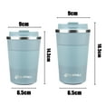 thumbnail image 3 of Aquaphile Vacuum Insulated Coffee Travel Mug Double Walled Reusable Tumbler Cups Light Blue 12 Fluid Ounces, 3 of 7