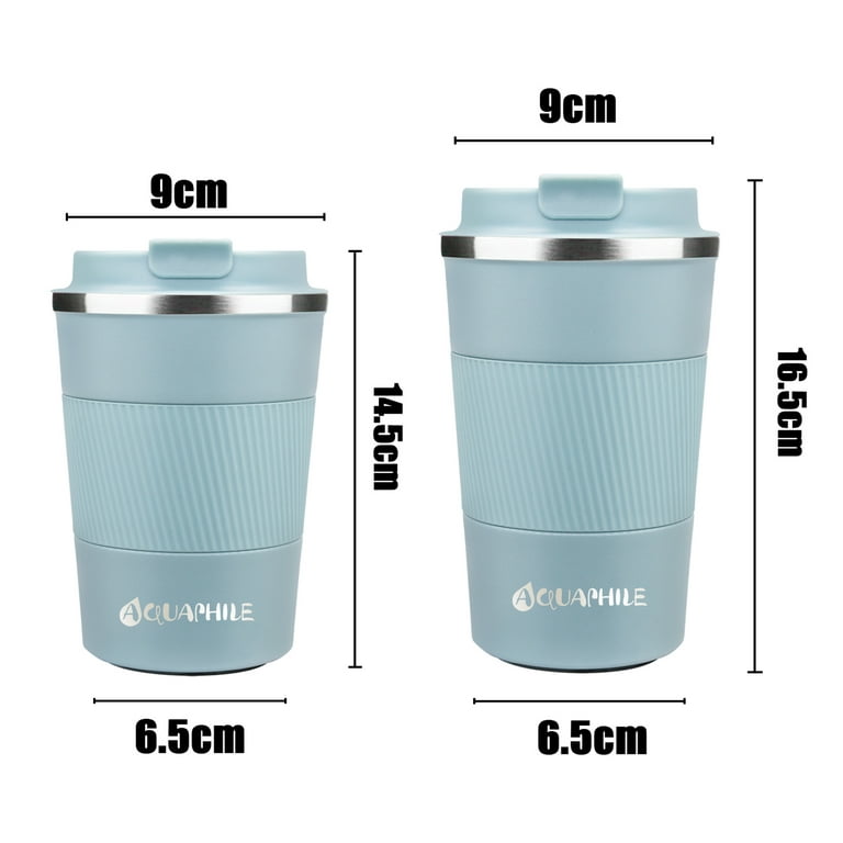 AQUAPHILE 30oz Stainless Steel Insulated Coffee Mug with Handle, Double  Walled Vacuum Travel Cup with Lid & Straw, Reusable Thermal Coffee Cup,  Portable Coffee Tumbler,Light Blue 