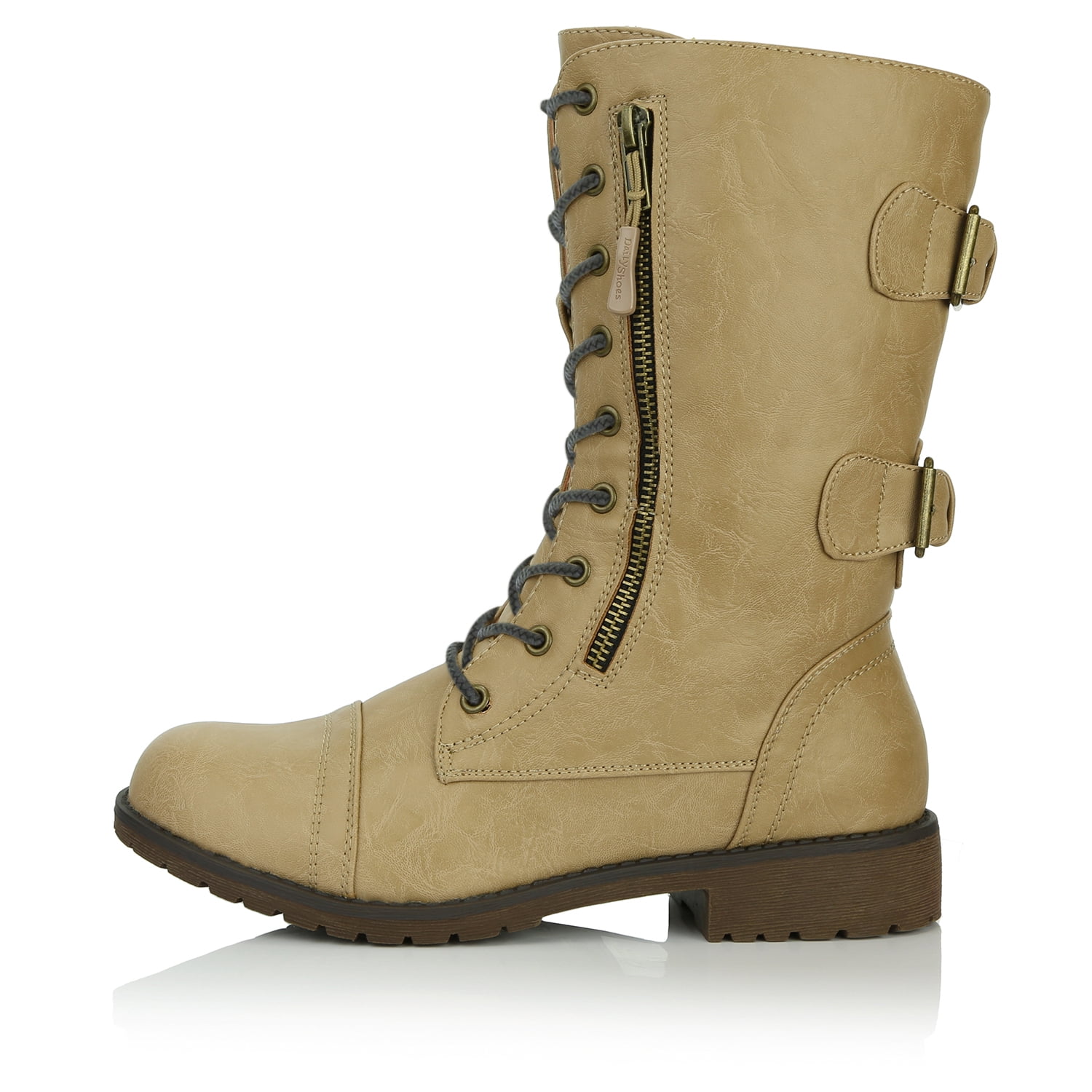 DailyShoes Synthetic Combat Boots Women 