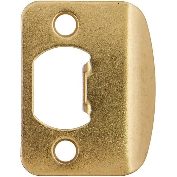 Kwikset Strike Plate Round Corner Full Lip - Polished Brass - Pack Of 1