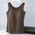thumbnail image 4 of Public Tank Top with Built in Bra for Women Plus Size Trendy Summer Sleeveless Crew Neck Ribbed Tops Casual Basic Slim Fit Workout T Shirts Brown M, 4 of 6