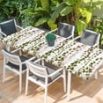 thumbnail image 2 of Green Pink Weeping Eucalyptus Table Cloths for 8 Foot Rectangle Tables, Spring Summer Farmhouse Leaves Patio Waterproof Elastic Fitted Tablecloths, Washable Rectangular Table Cover for Camping, 2 of 8