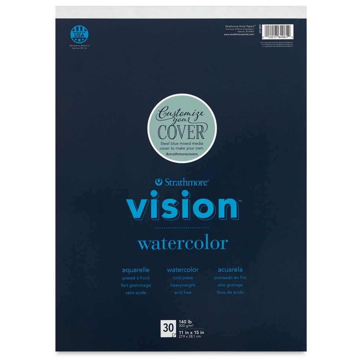 Strathmore Vision Watercolor Paper Pad, 11" x 15", 30 Sheets
