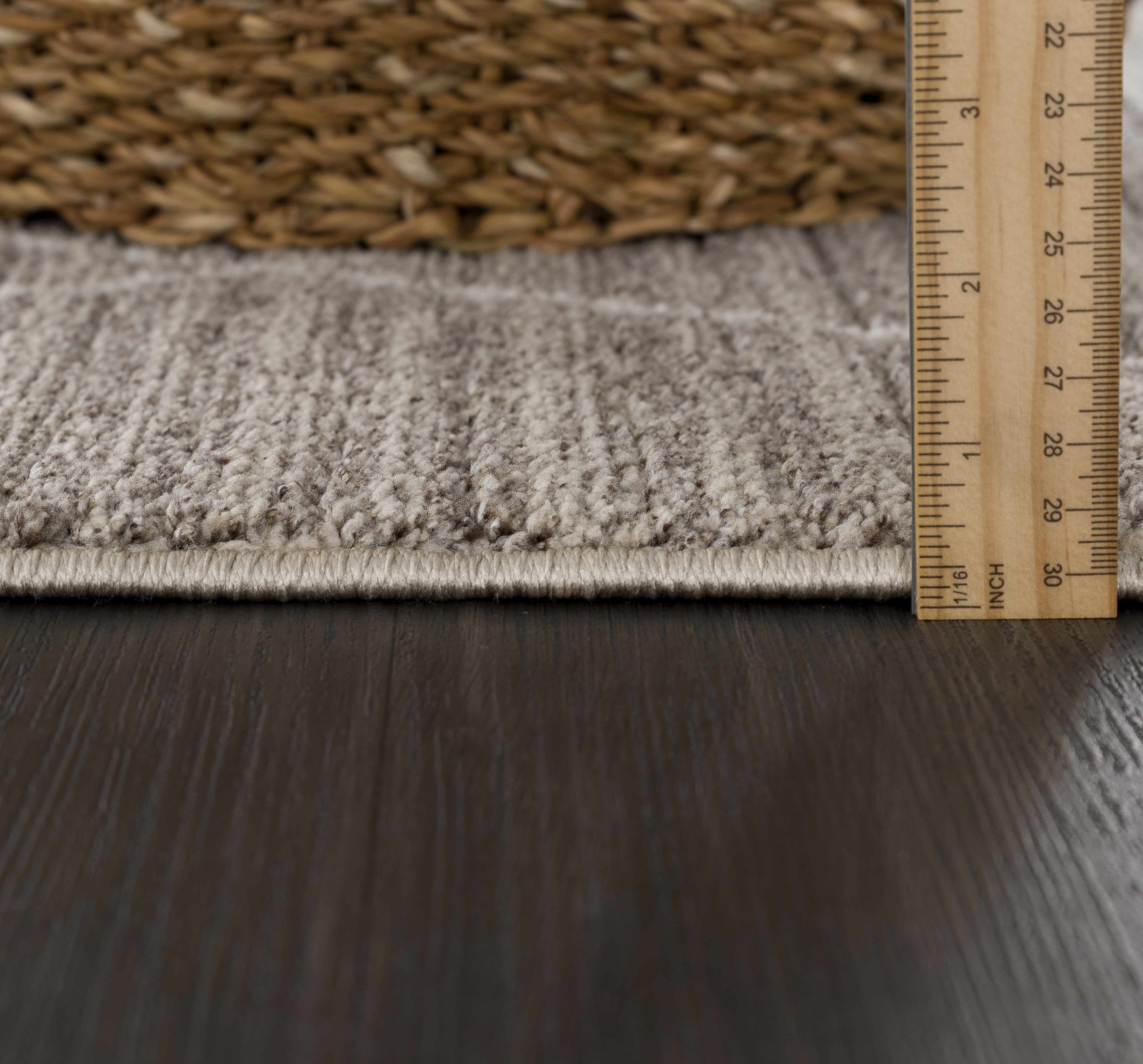 Hauteloom Casablanca Collection Living Room Bedroom Area Rug - Cozy Moroccan Farmhouse Carpet - Brown, White - 3'11" x 5'7"