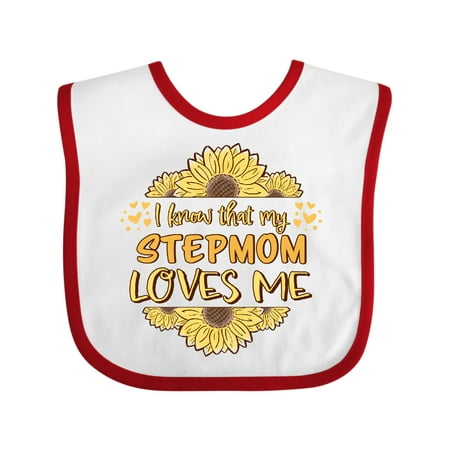 

Inktastic I Know That My Stepmom Loves Me Gift Baby Boy or Baby Girl Bib