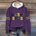 thumbnail image 2 of JJHGVB Sequin Sweater Womens Hoodies Pullover Workout Hoodies for Women Mardi Gras Shirts for Women Drop Shoulder Hoodie Sequin Sweatshirt Drawstring Hoodie Women Purple S, 2 of 4