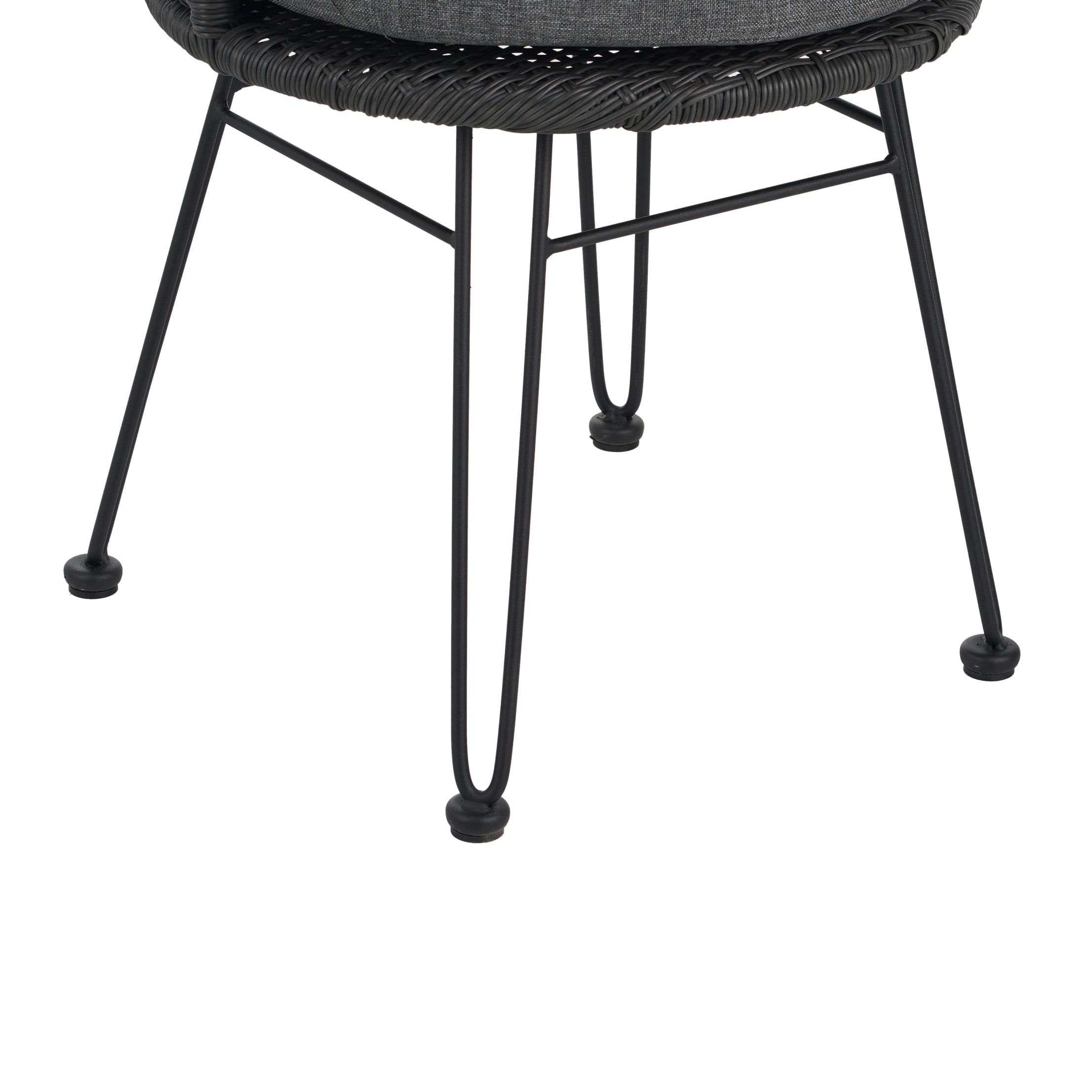 Christopher Knight Home 7-Piece Modern Outdoor Patio Dining Set with Gray Cushions, Teak+Black