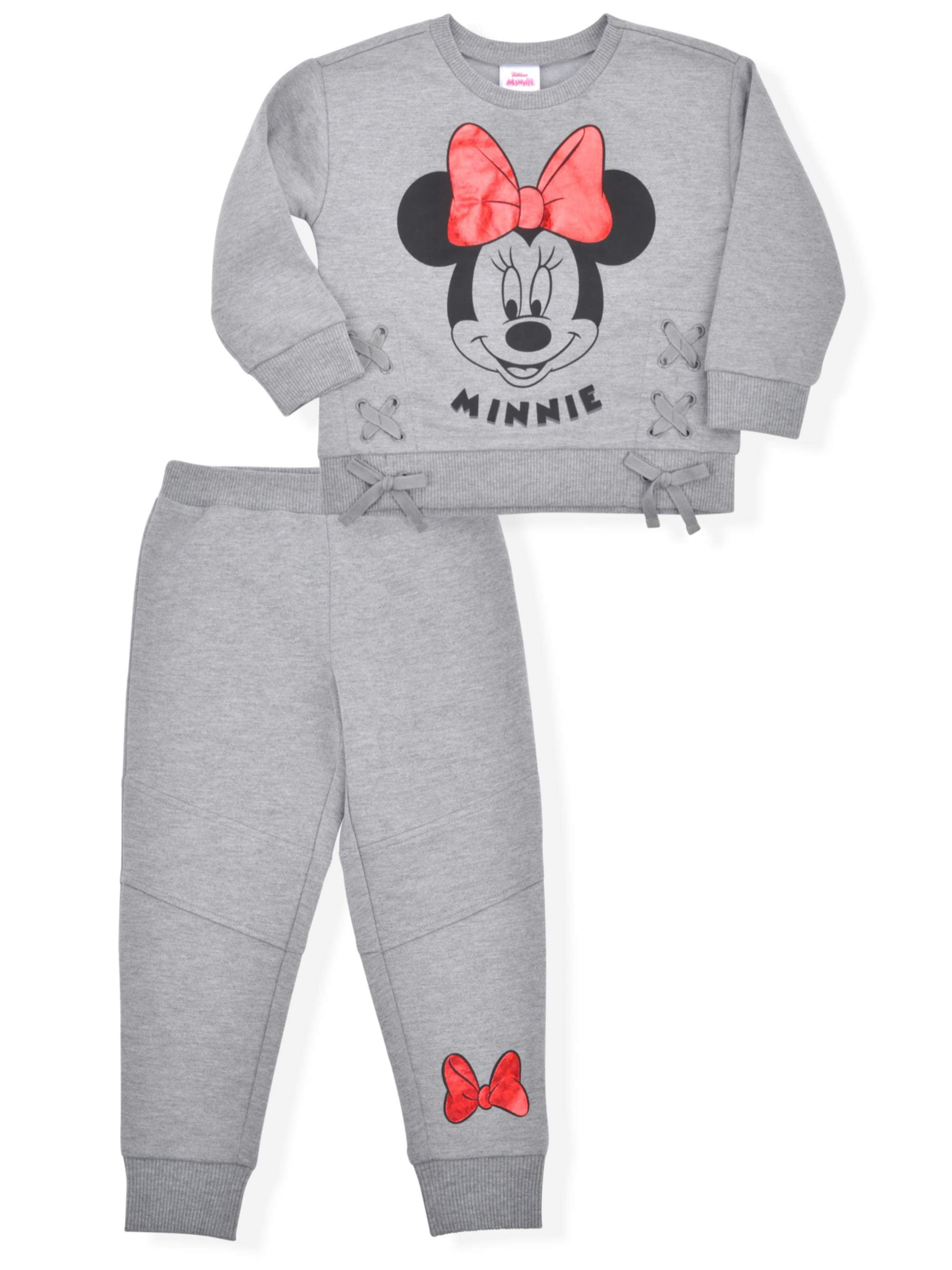 Toddler Girls Mickey Mouse Christmas Lights Sweatshirt & Jogger Pants 2 Pc Set 