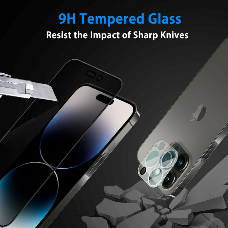 For iPhone 15 14 13 12 11 Pro Max Privacy Tempered Glass Screen Camera  Protector