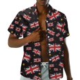 thumbnail image 2 of Garronmavis British Flag Couples' Outfits Husban and Wife Clothing Men's Button Down Shirt Size 2XL Hawaiian Tops and Womens Sleeveless Dress Loose Vacation Sundress, 2 of 8