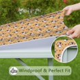 thumbnail image 6 of Orange Cow Heart Pattern Square Fitted Tablecloth with Elastic Edge,Square Table Cover,Washable Elastic Table Cover for Home Kitchen Party Decor 34"x34", 6 of 6
