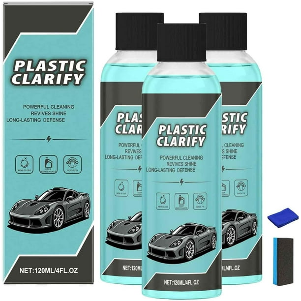 Restaurador y protector de plásticos automotrices | Limpiador y acondicionador 2 en 1 para interiores y exteriores | Cera en aerosol sin agua para tableros, molduras y asientos | 120 ml